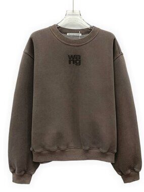 GJ30697 Alexander Wang brown logo logo cotton round necksweatshirt M size 95 new